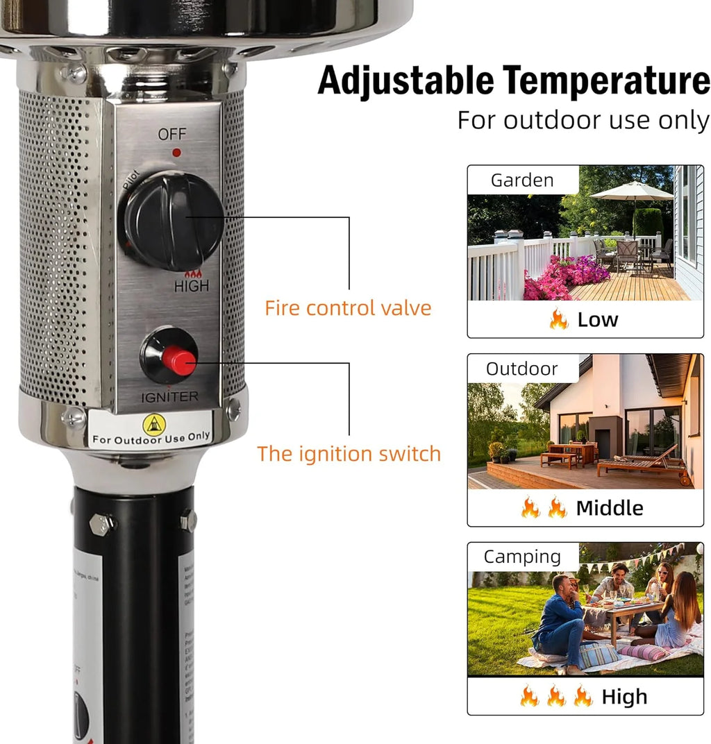 Propane 36000 BTU Outdoor Patio Heater with Wheels C39327