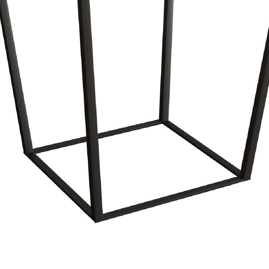 20 Inch Marble Top Metal End Table L95634