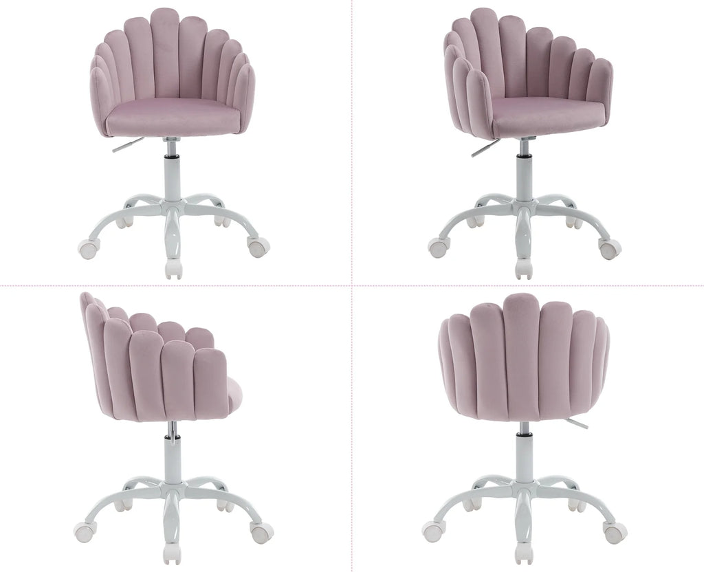 Purple Velvet Adjustable Kids Swivel Chair H932775