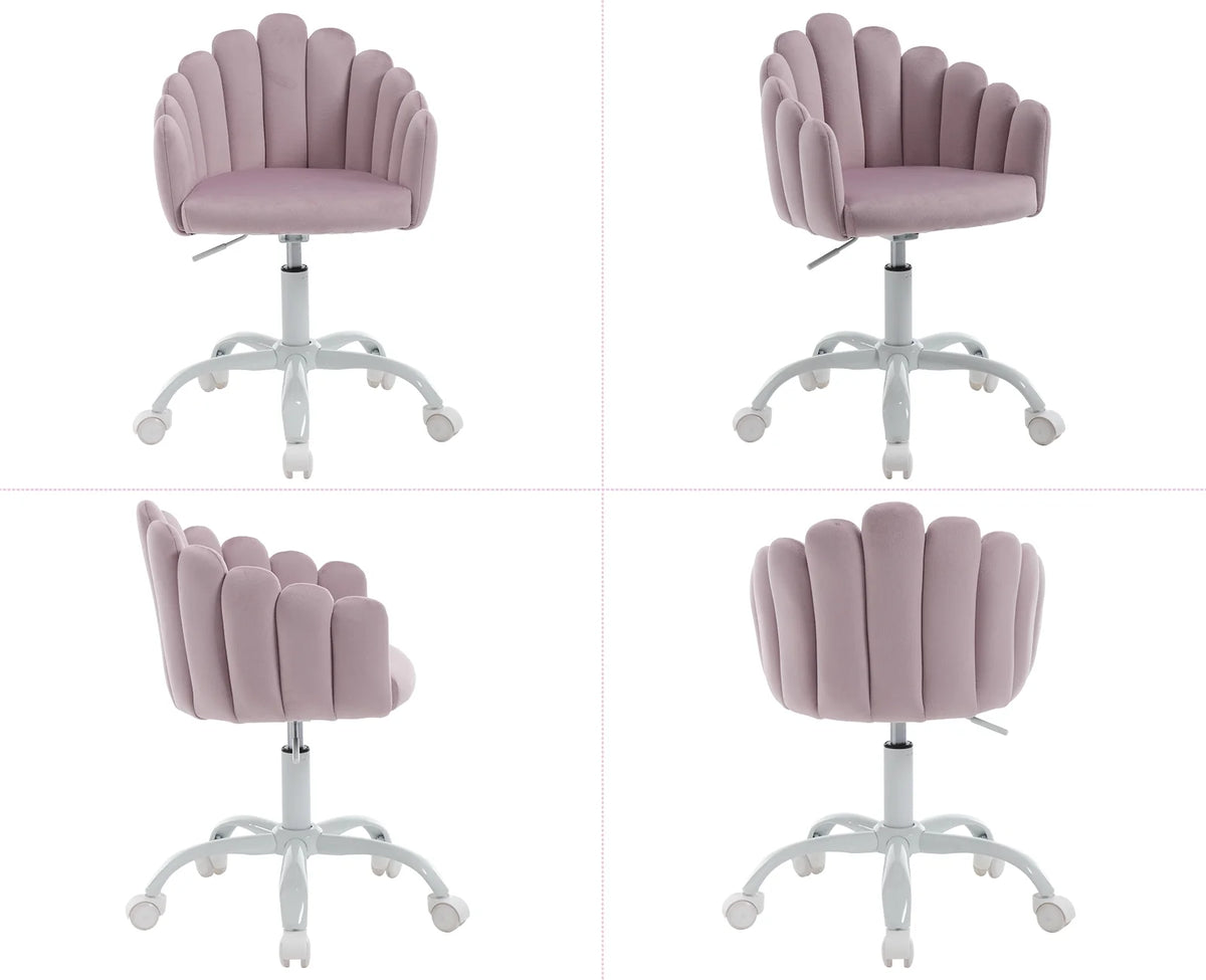 Purple Velvet Adjustable Kids Swivel Chair H932775