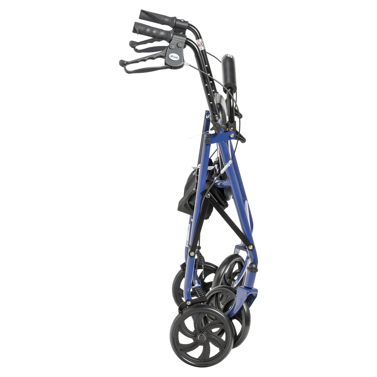 Blue Four Wheel Rollator Rolling Walker with Fold Up Removable Back Support V281937