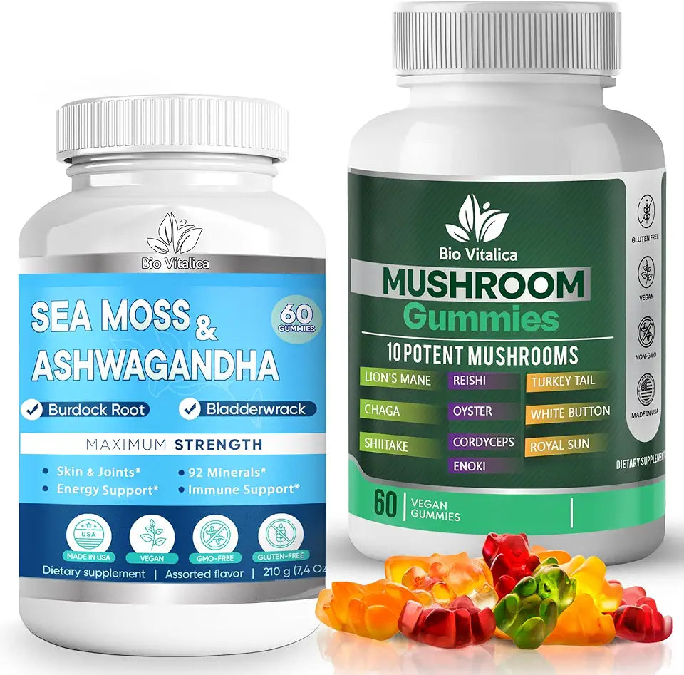 Sea Moss Ashwagandha Gummies & Mushroom Gummies Bundle S168072