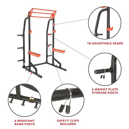 Half Rack Power Cage with J-Hooks and Pull Up Bar P3521