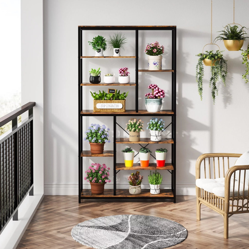 79 Inches 8-Tier Wood Bookshelf I120178