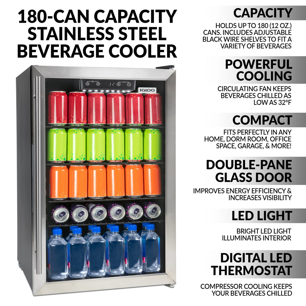 4.1 Cu. Ft. Stainless Steel Beverage Cooler U444