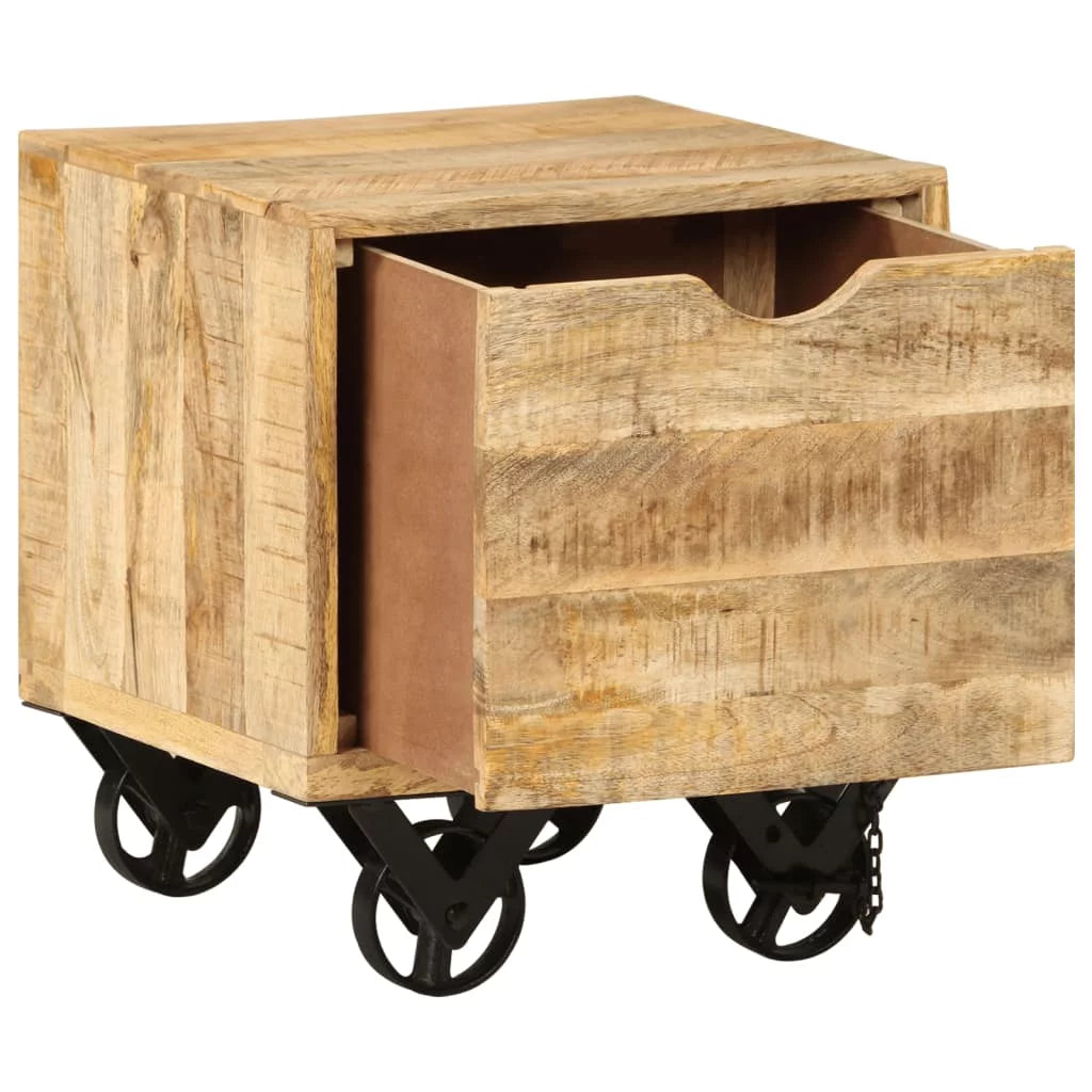 Mango Wood Side Table with Drawer H333