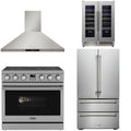 36 Electric Range, Range Hood, Refrigerator and Wine Cooler L798