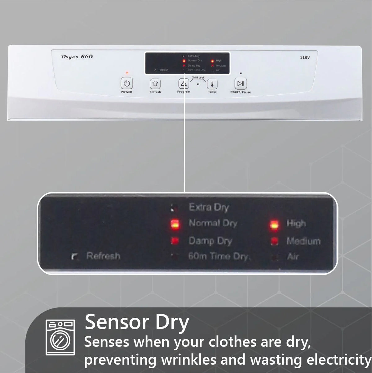 110V 18lbs Washer and 3.5cf Vented Sensor Dryer S613780