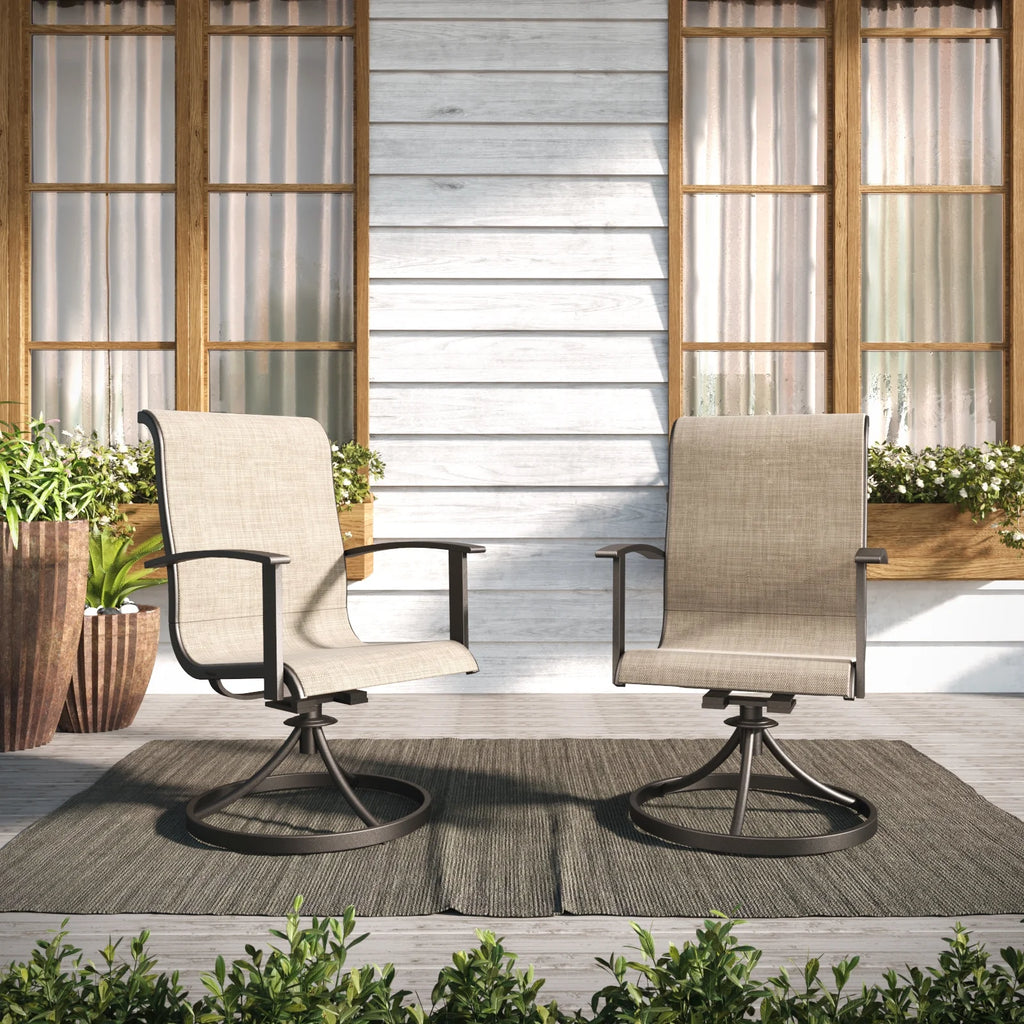 Outdoor Swivel Rocking Chairs Set of 2 Metal Frame U36696