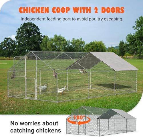 Large Walk in Metal Chicken Coop for 10 Chickens R39713