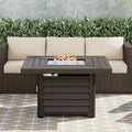 Brown Aluminum Propane Fire Pit Table P504897