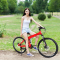 Folding Mountain Bike 21-Speed Red Z98487