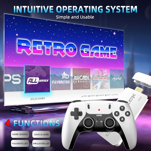 Retro Game Console Stick with 4K HDMI and 2.4G Wireless Controllers H56190