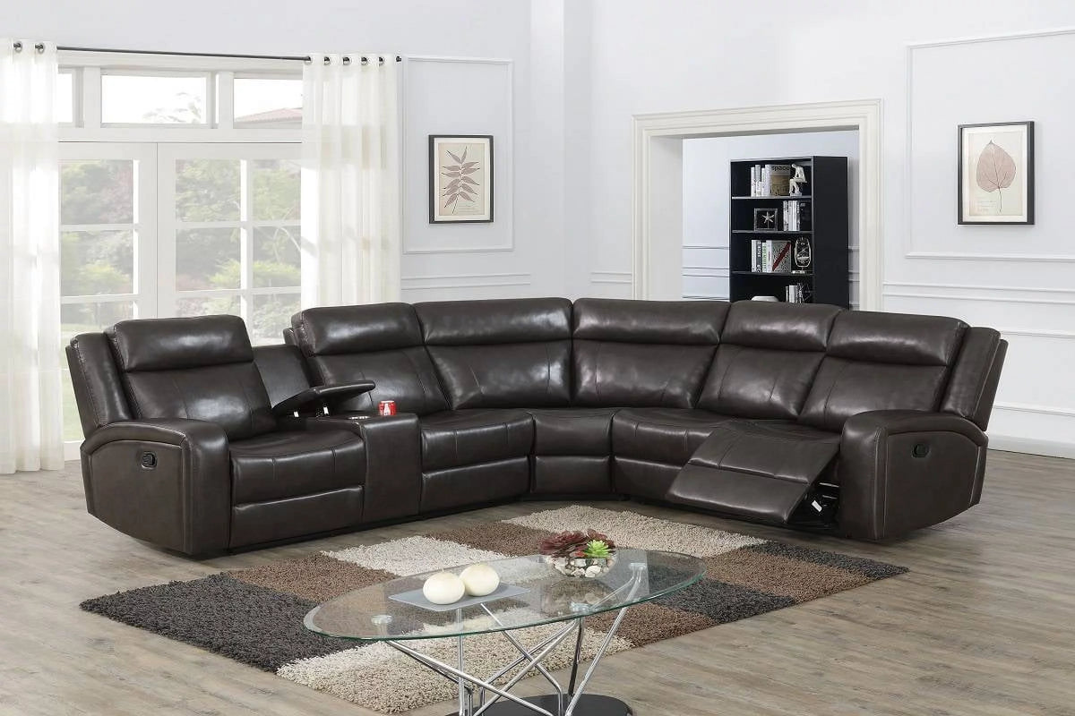 Dark Brown Reclining Sectional Sofa Set T99018