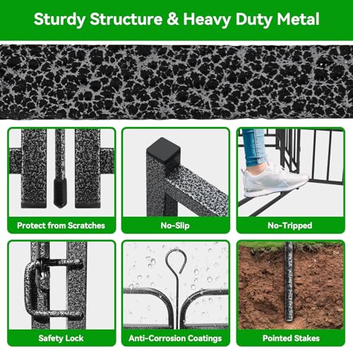 Heavy Duty 12 Panels Dog Playpen 47" Height Snowy Black I1367