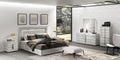 Glossy Gray Queen Bed Set 6Pcs with LED Headboard L91943