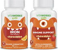 Kids Iron Vitamin C Elderberry Zinc Chewables Bundle J859
