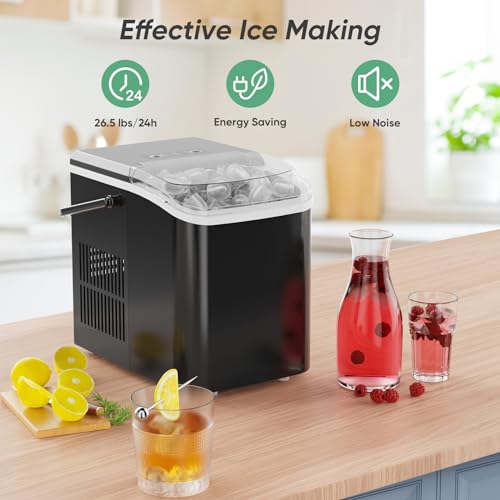 Portable Self-Cleaning Countertop Ice Maker 26.5Lbs/24H Black D5659