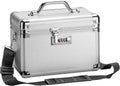 Medicine Lock Box, Lockable Storage Box with Combination Lock, Medium 11.2x7.4x6.8 Inch Silver X7303