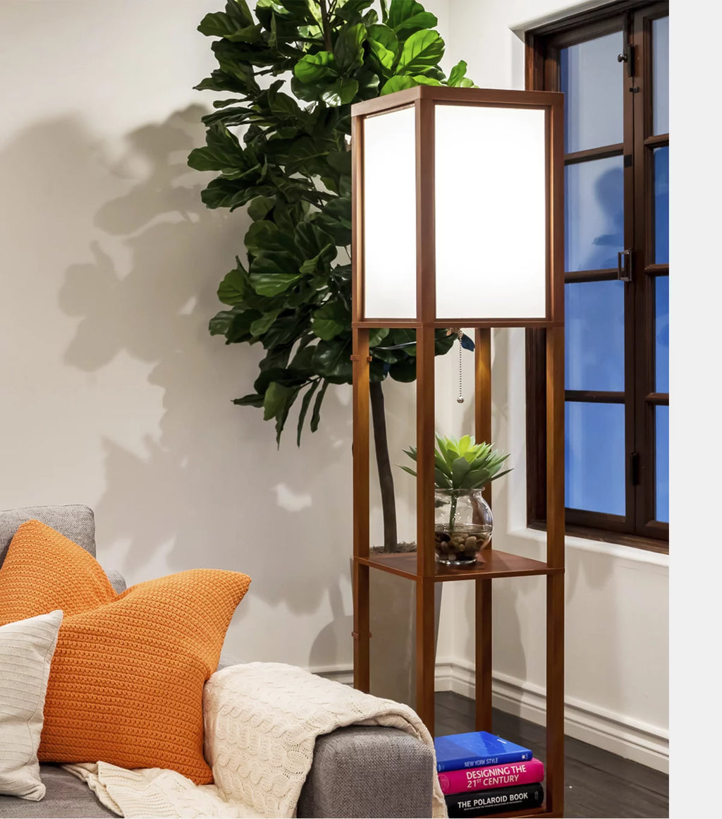 Standing Tower Floor Lamp with Shelves G50081