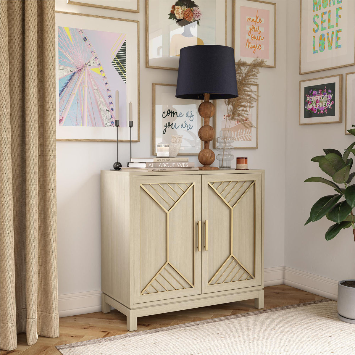 Pale Oak Accent Cabinet S159