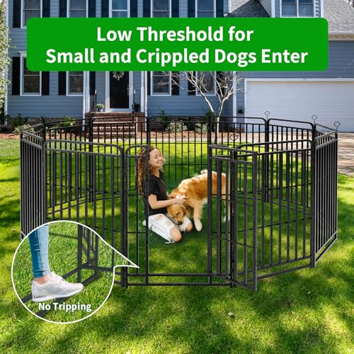 Heavy Duty 12 Panels Dog Playpen 47" Height Snowy Black I1367