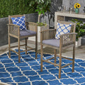 Gray Acacia Outdoor Barstools Set of 2 B91872
