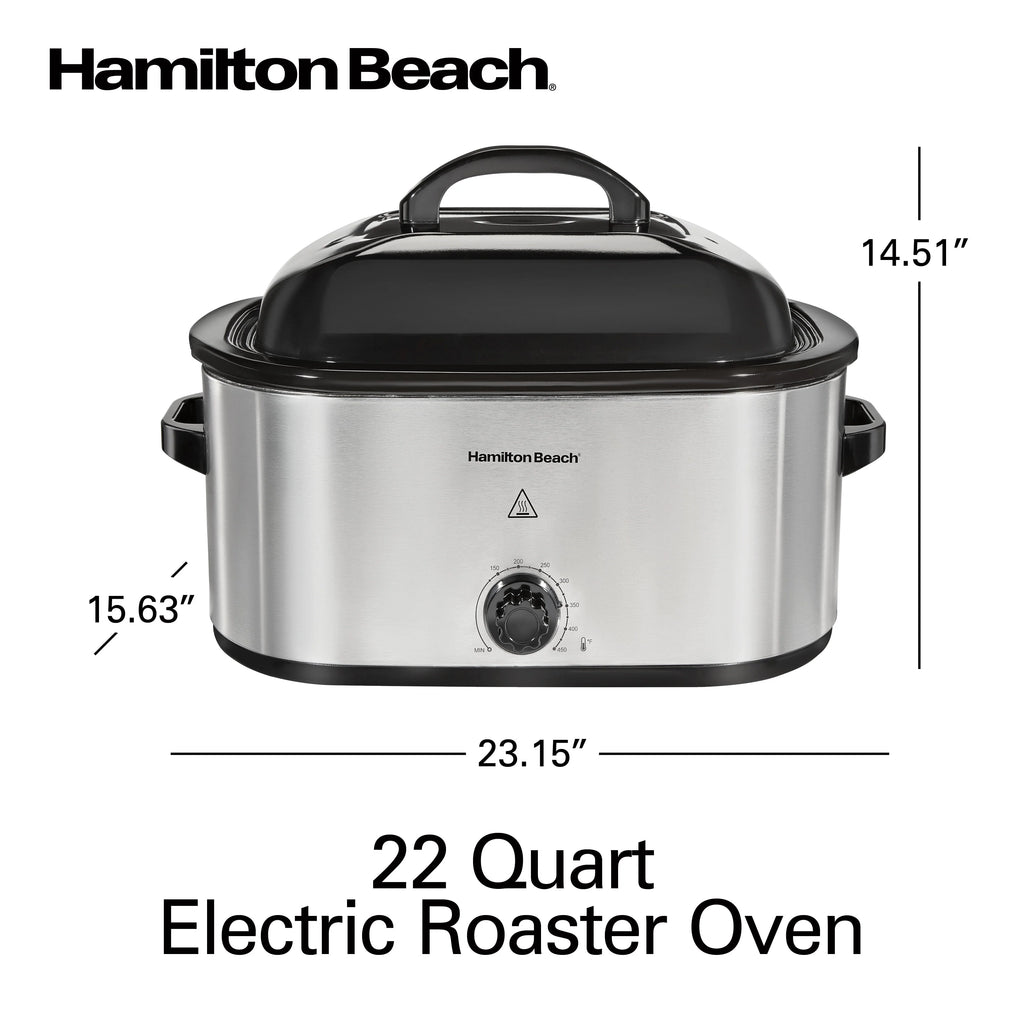 Electric Roaster Oven, 22 Quarts, Stainless Steel S248553