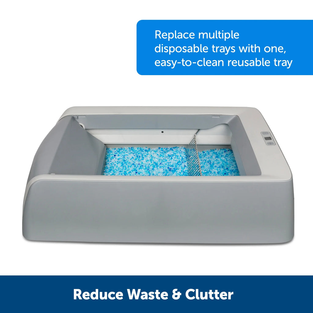 Reusable Cat Litter Box Tray with 4.3 lb Non Clumping Crystal Litter S83998