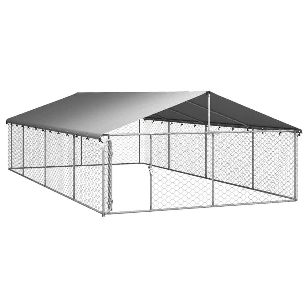 Outdoor Dog Kennel with Roof I3558