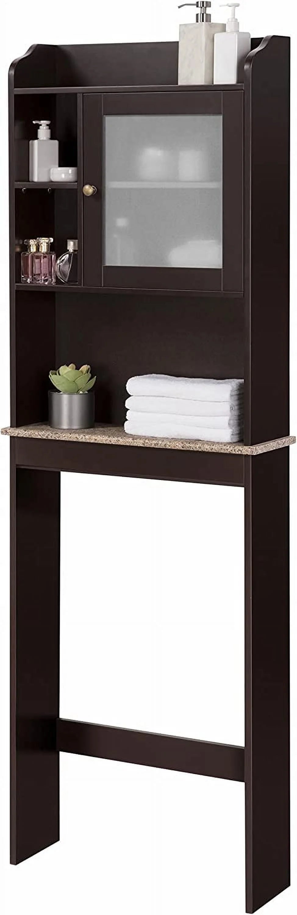 Space-Saving Over The Toilet Cabinet with Glass Door K54957