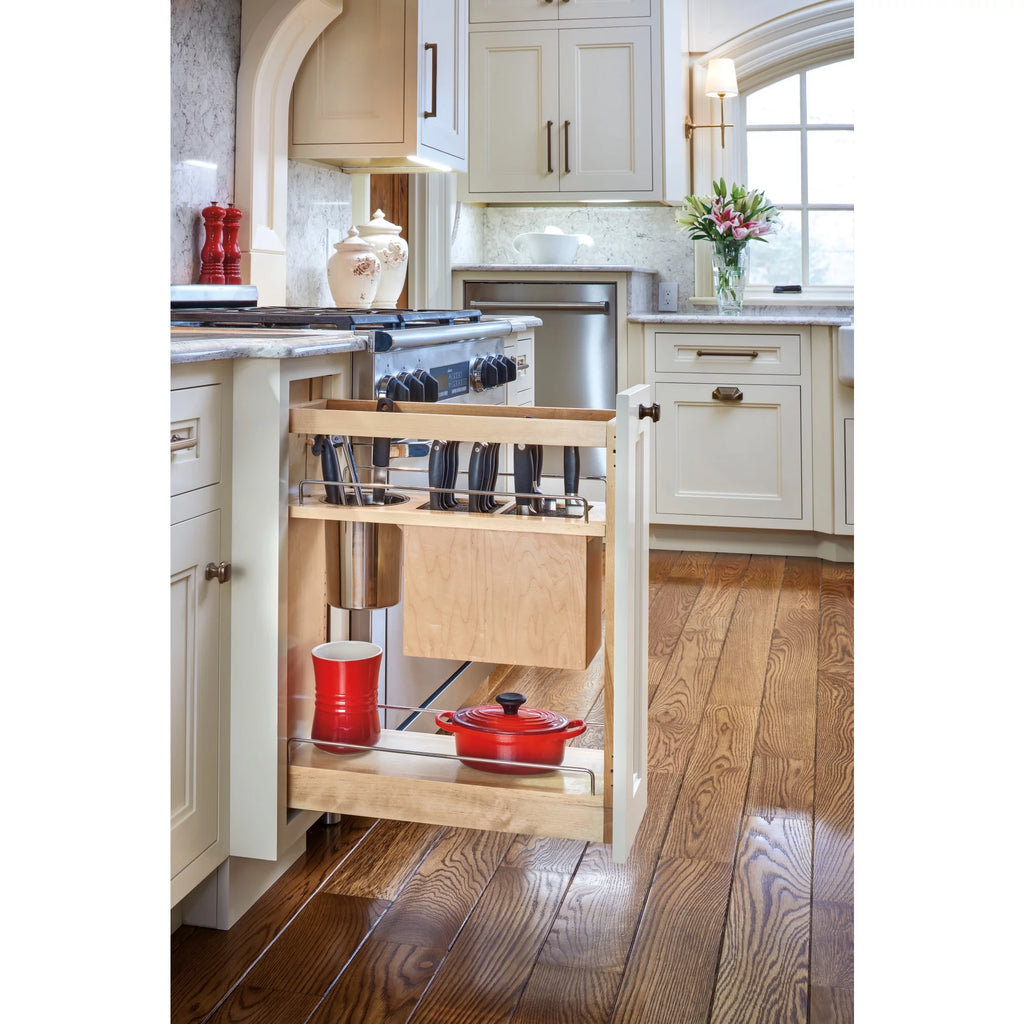 8 Inch Pullout Cabinet Organizer with Knife Block V974