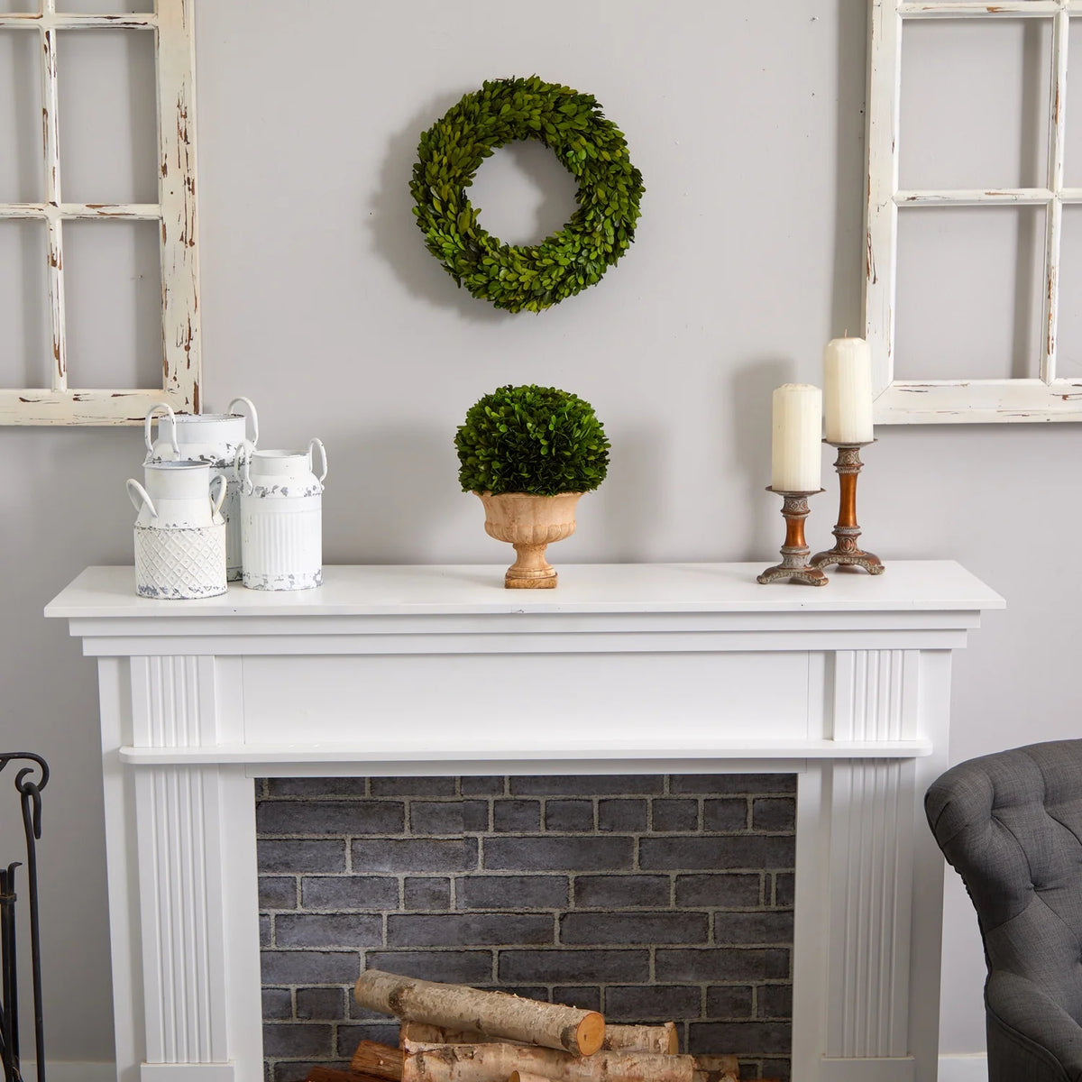 Preserved Topiary Ball Plant in Decorative Urn L89532