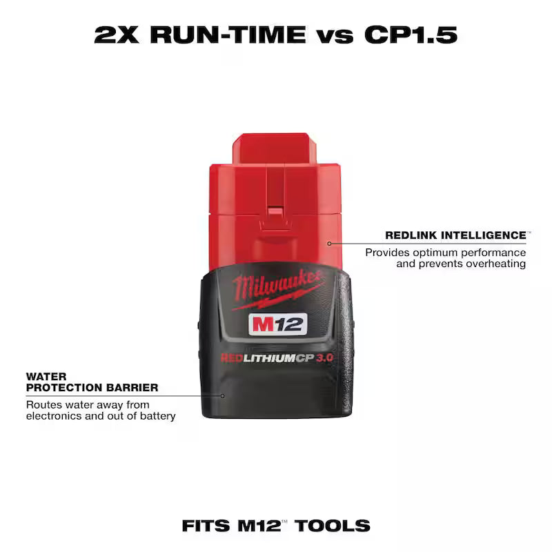 12-Volt Lithium-Ion Compact Battery Pack 3.0Ah 4-Pack G1893