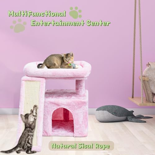 Light Grey Cat Tree with Scratching Post and Perch P953624