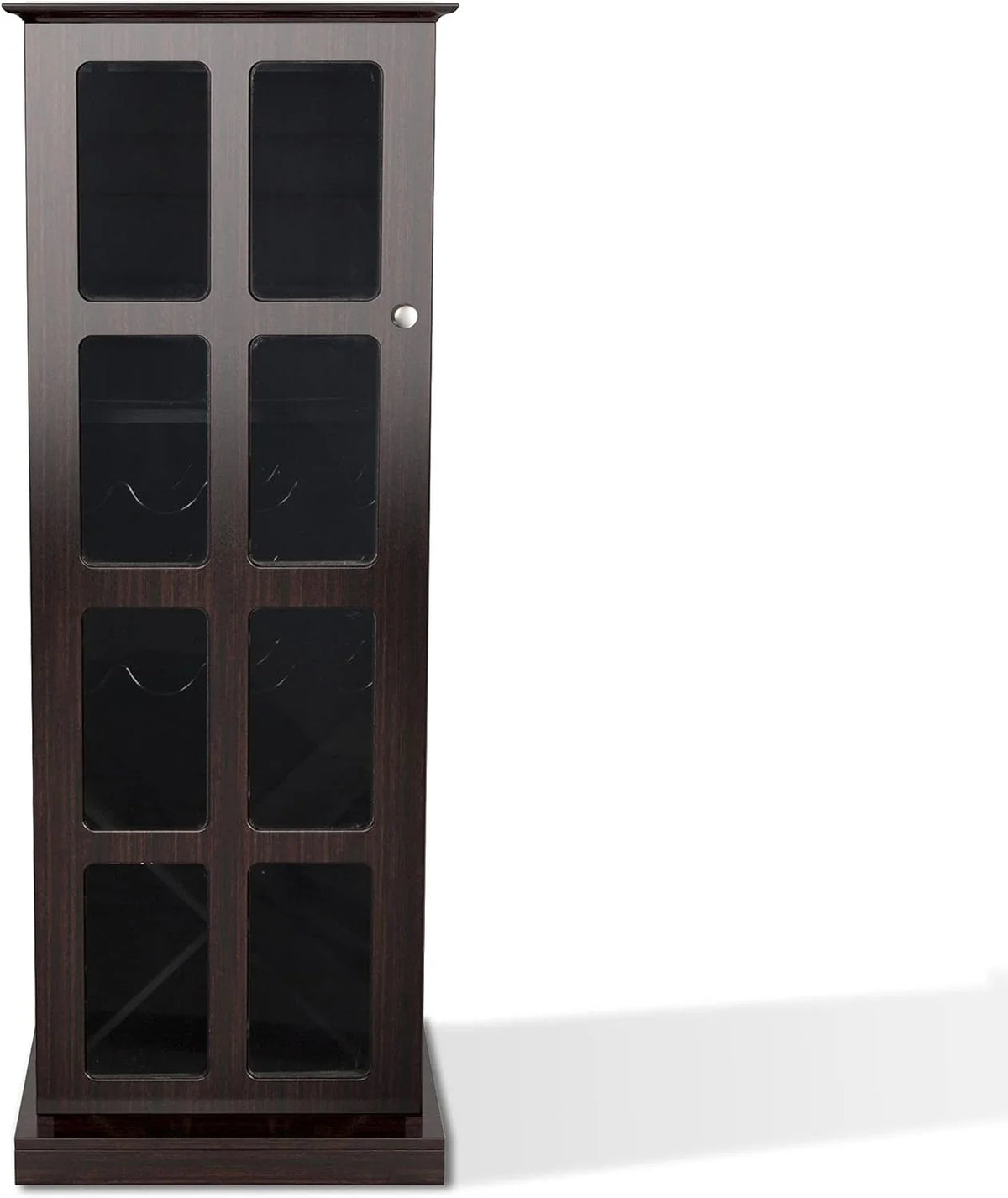Espresso Wood Wine Cabinet with Tempered Glass Door I31326