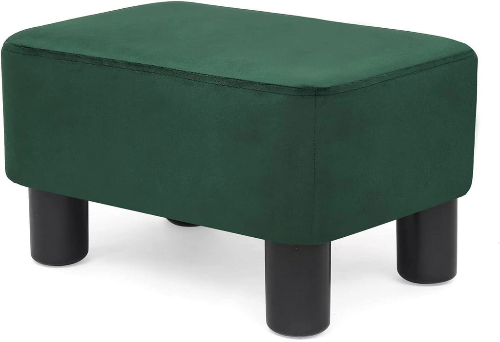 Small Green Fabric Ottoman Footstool V365