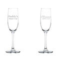 Set of 2 Glass Champagne Flutes 8 oz Stemmed Q74375