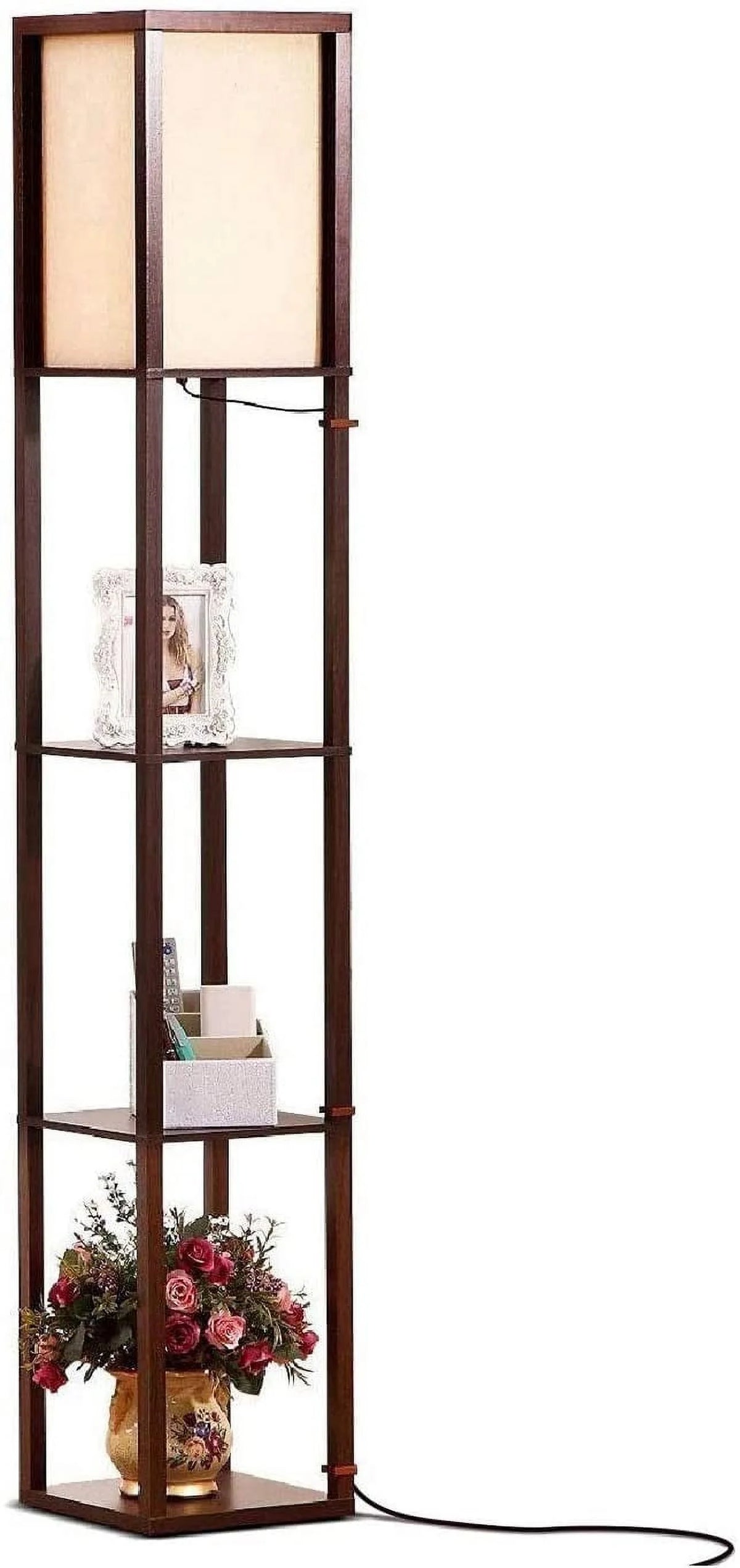 Standing Tower Floor Lamp with Shelves G50081