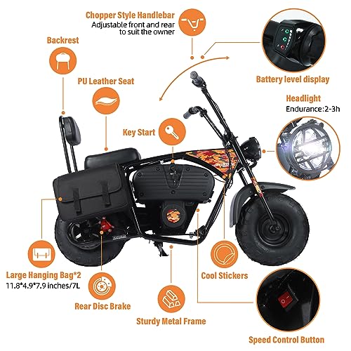 36V 1000W Electric Dirt Bike, 2-Speed Off-Road Motorcycle, Dark Red D43691