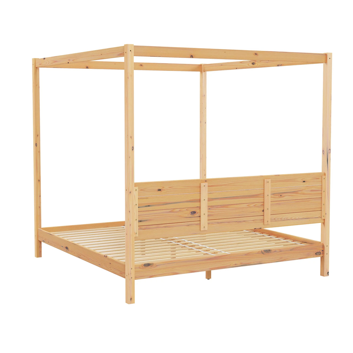 Solid Wood King-Size Canopy Bedframe J4439