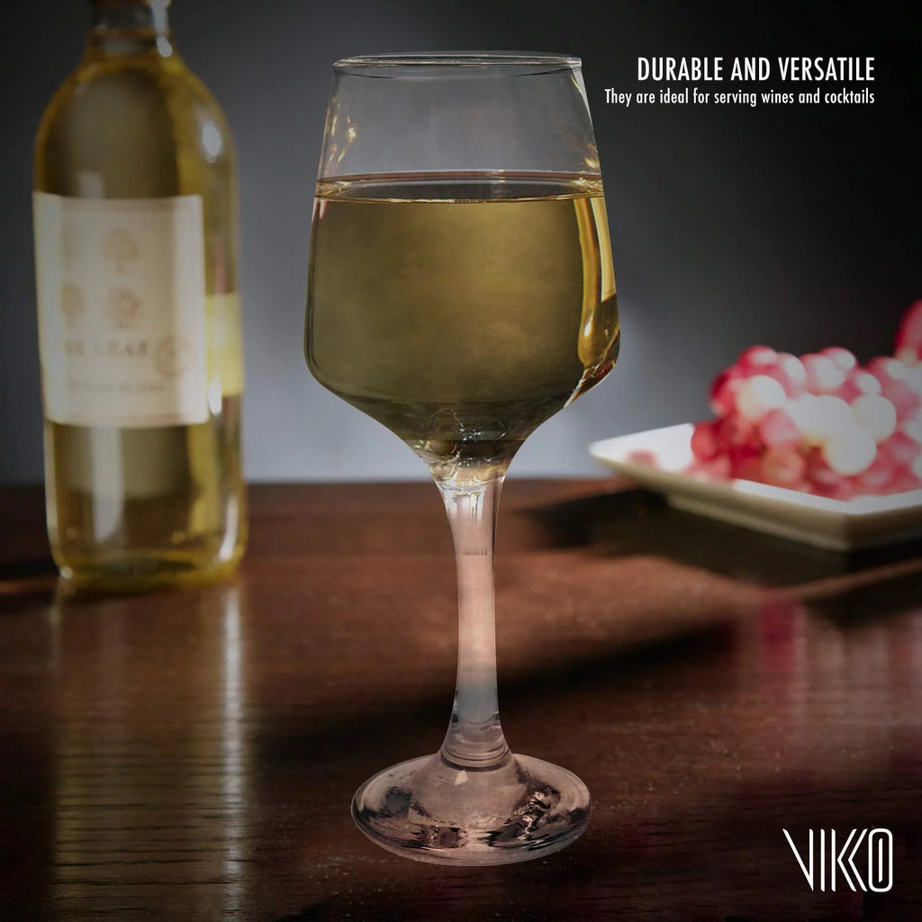 12.75 Ounce Clear Glass Wine Glasses Set of 6 Q6500