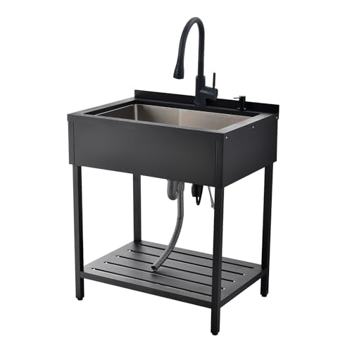 Free Standing Stainless Steel Utility Sink with Faucet A113