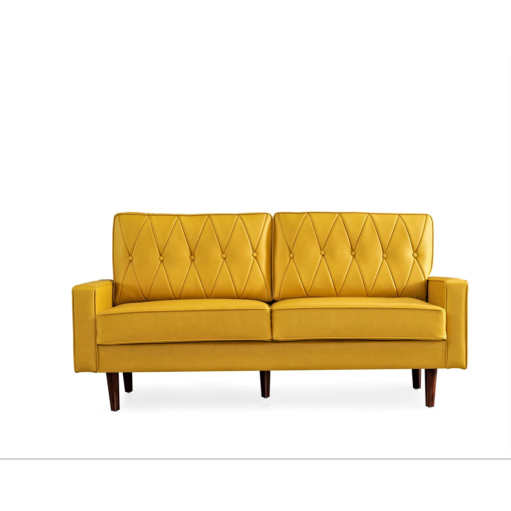 Faux Leather Cushion Back Sofa C8737