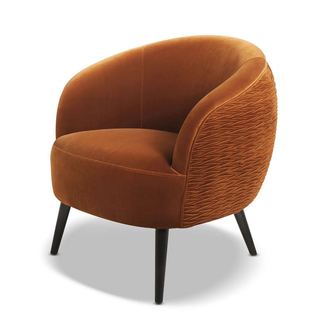 Burnt Orange Barrel Chair Y427