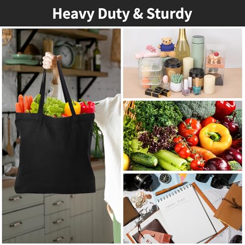 6 Packs Canvas Tote Bag with Zipper X903