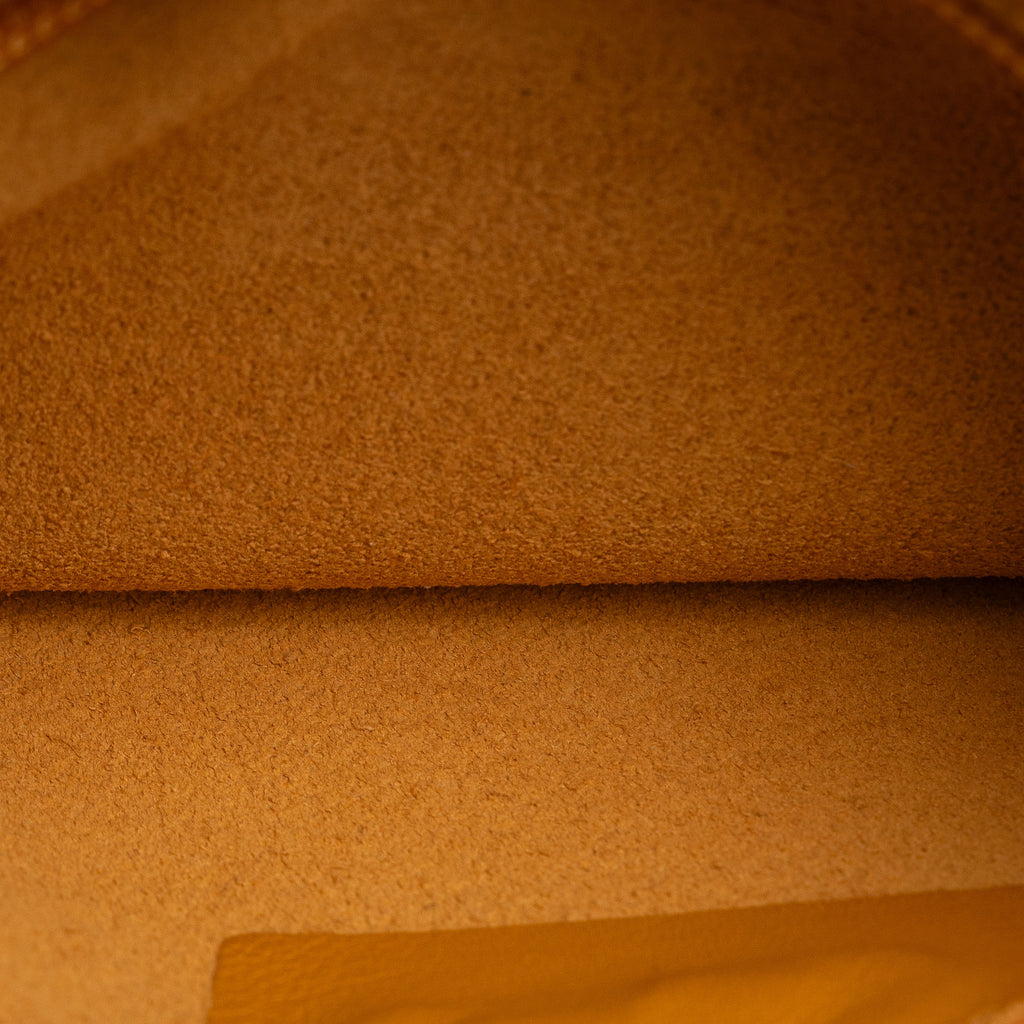 Yellow Calf Leather Top Handle Bag D5763