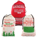 3 PCS Christmas Drawstring Burlap Sack F140842