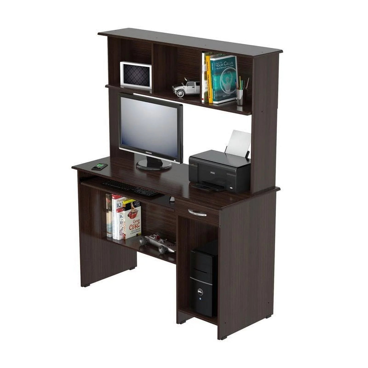 Computer Desk with Hutch and 3 Shelf Bookcase H72520