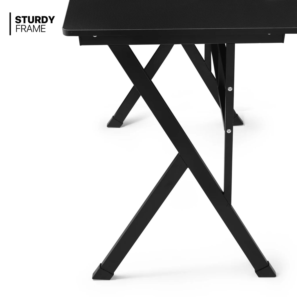 Black Portable Computer Desk and Rolling Swivel Task Seat R167
